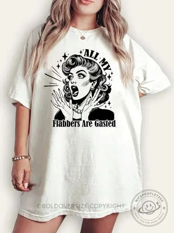 Vintage All My Flabbers Are Gasted Funny Retro Pop Art T-Shirt