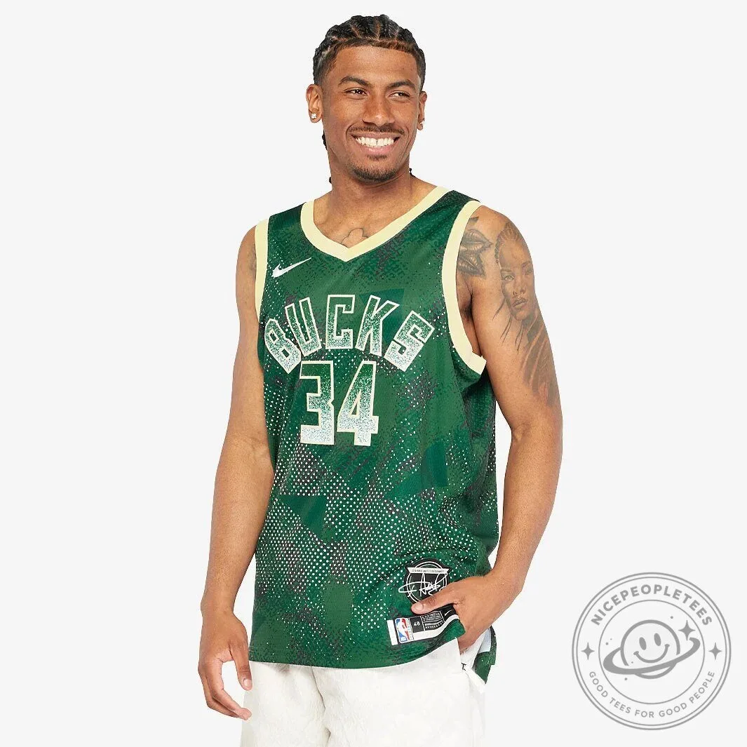 Giannis Antetokounmpo Milwaukee Bucks Green Select Series Jersey