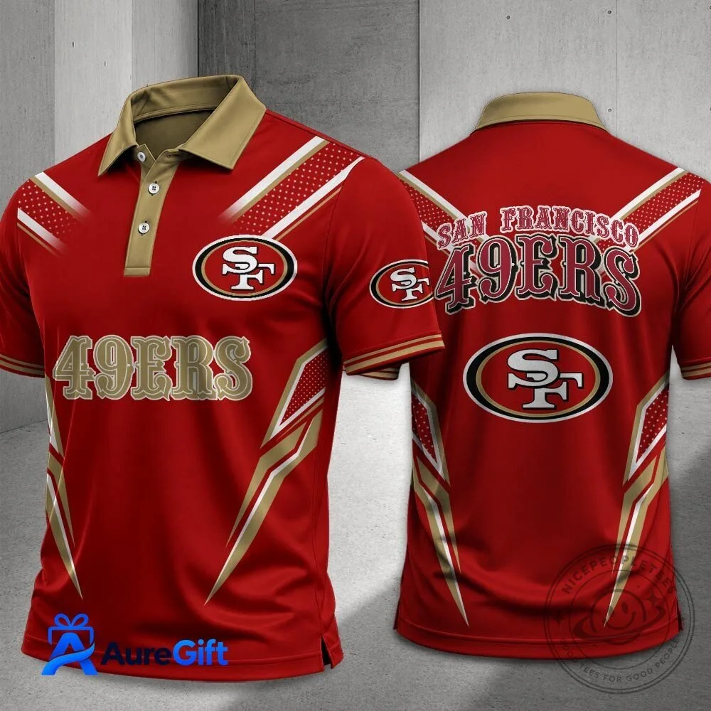 San Francisco 49ers NFL Football Team Red and Gold Fan Polo Shirt