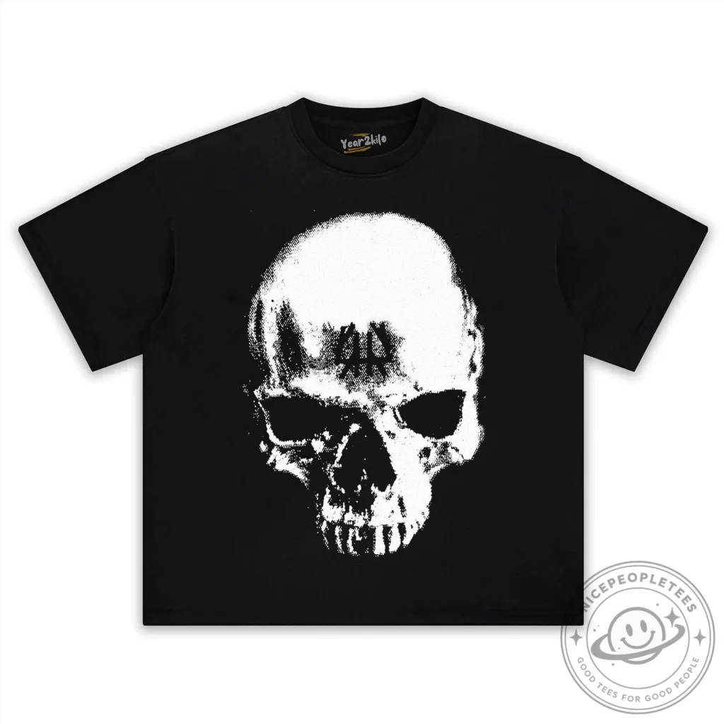 Horrible Skull Graphic Print Black Crewneck Short Sleeve T-Shirt Horrible Skull Graphic Print Black Crewneck Short Sleeve T-Shirt