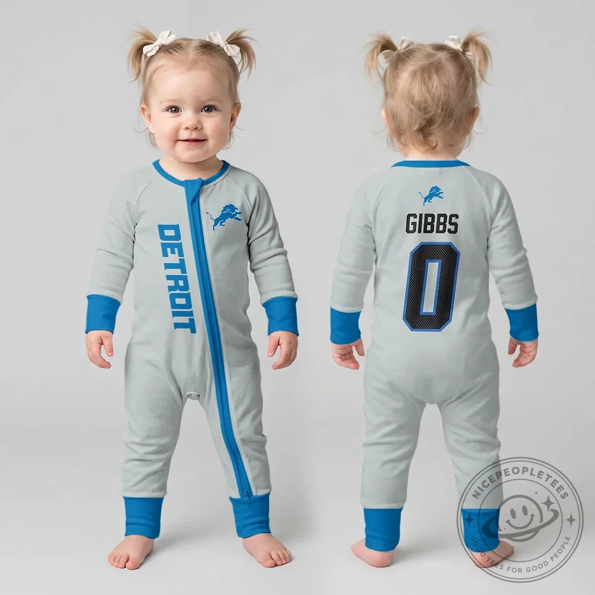 Detroit Lions Football Jahmyr Gibbs Number 0 Baby Romper