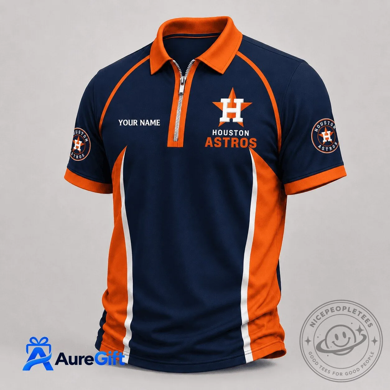 Houston Astros MLB Performance Zipper Polo Shirt for Men