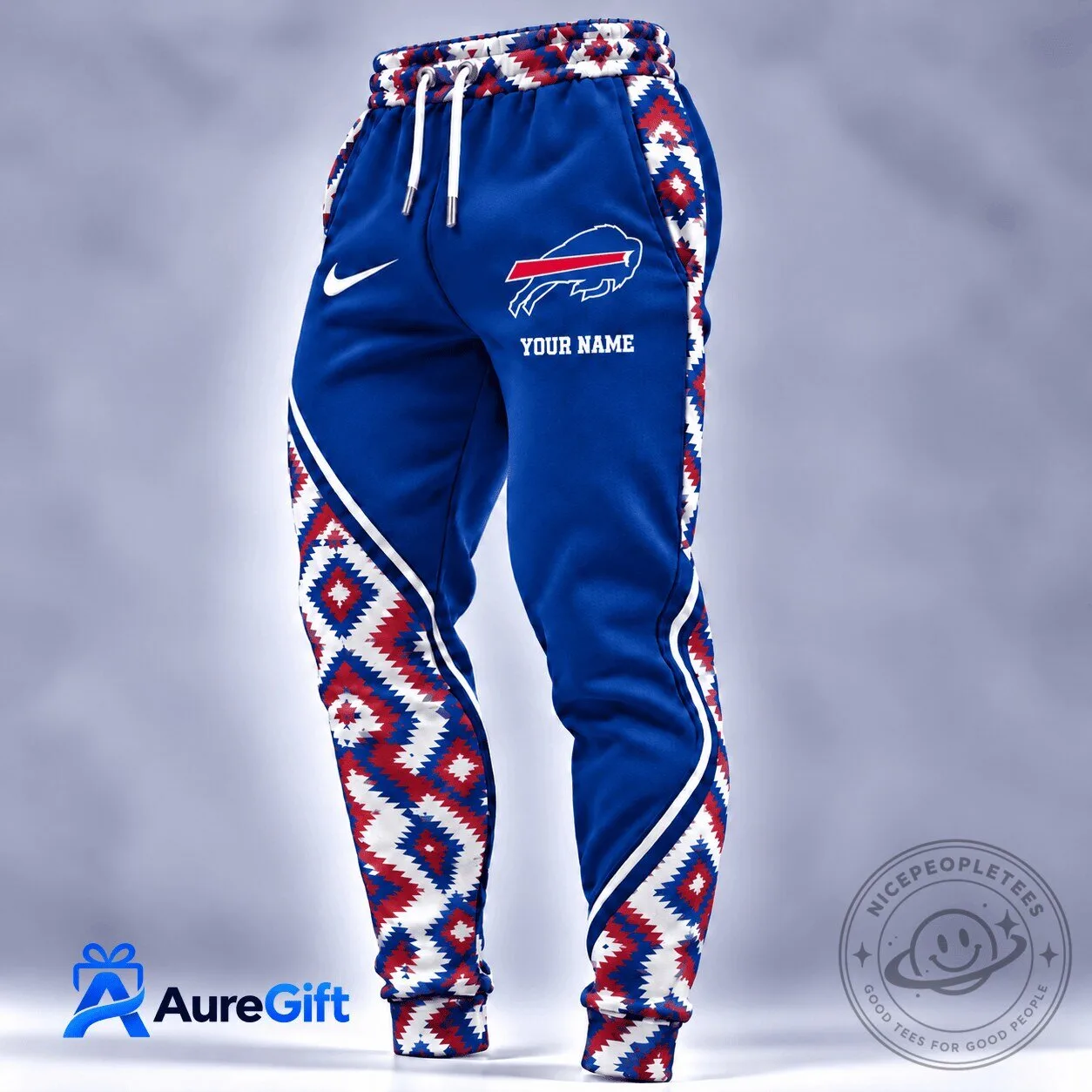Buffalo Bills NFL Personalized Native American Pattern Blue Jogger Pants