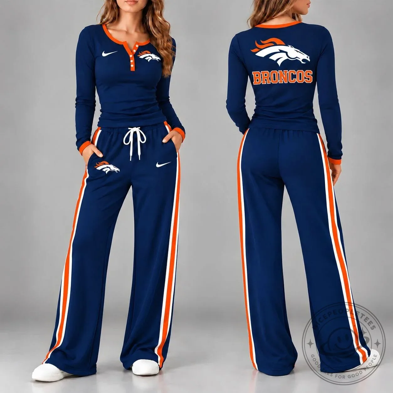 Denver Broncos National Football League Women's Long Sleeve Henley Top