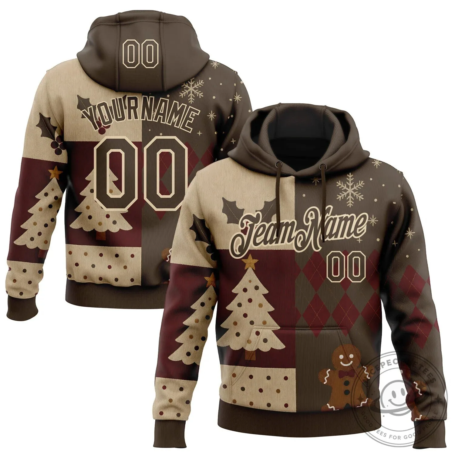 Custom Gingerbread Christmas Tree Holiday Hoodie